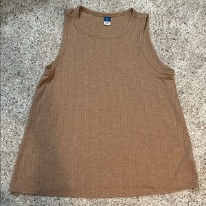 Old Navy luxe Ribbed Tank Top in Tan
